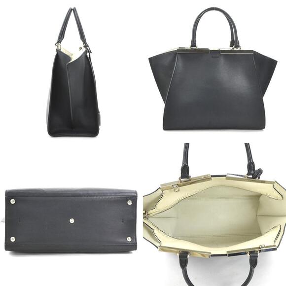 FENDI Black Leather Shoulder Bag